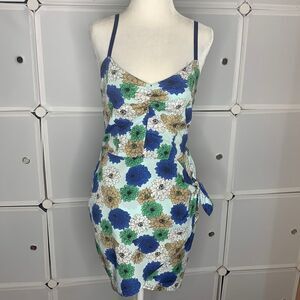 Solemio Blue Floral Dress Size Small